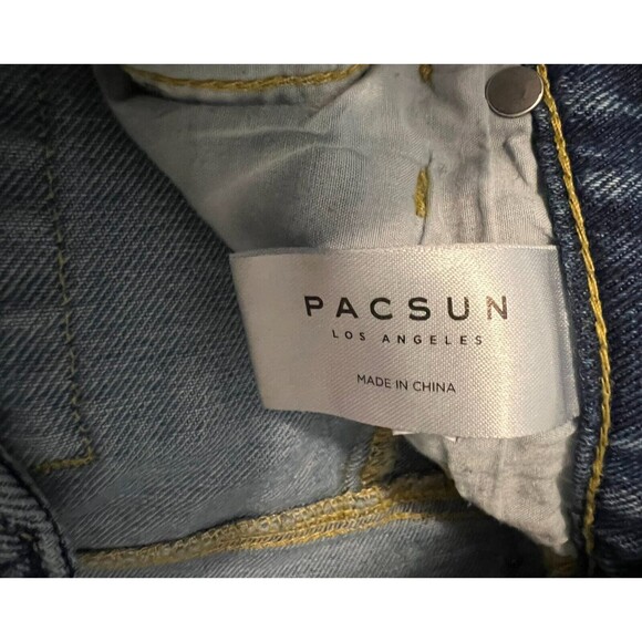 PacSun Jeans Women's Size 23 Button-Fly High Rise Straight Crop 2-Tone Denim - Picture 9 of 15